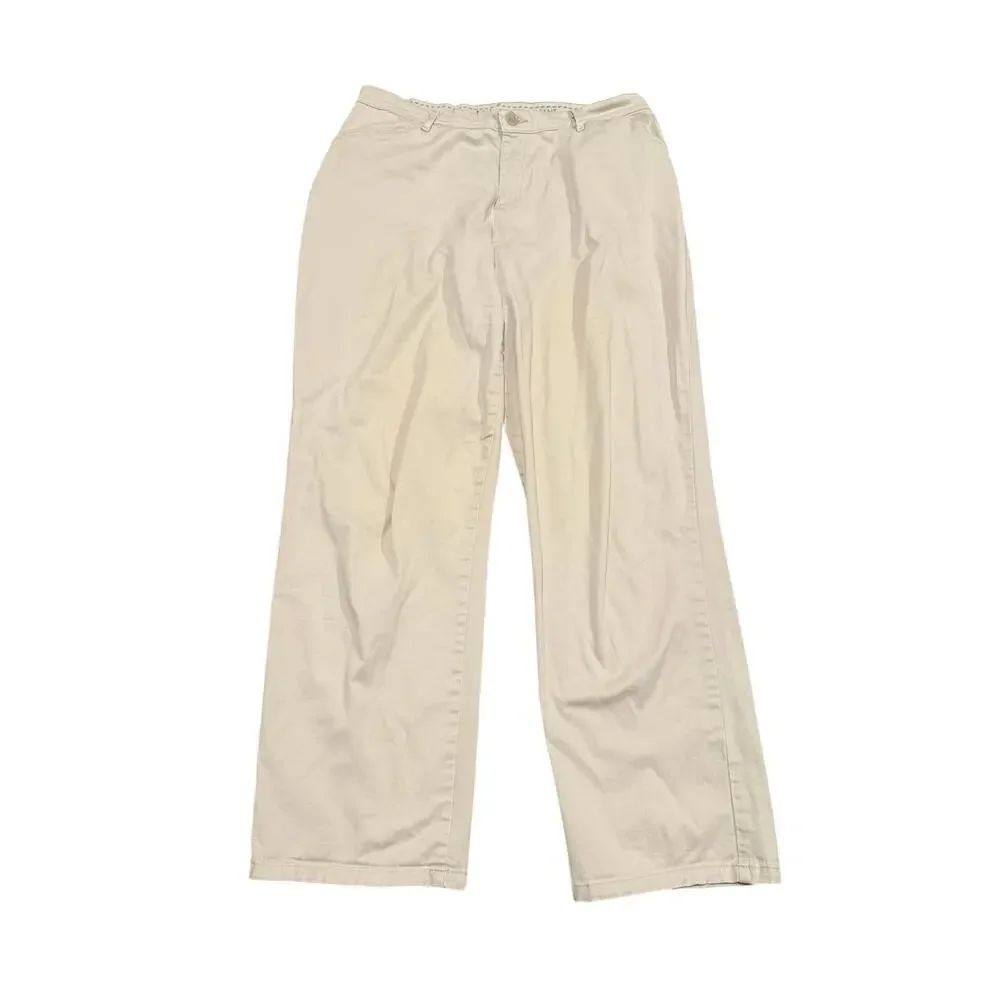 Lee Women's Parchment All Day Relaxed Fit Straight Leg Khaki Pants Size 10